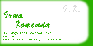 irma komenda business card